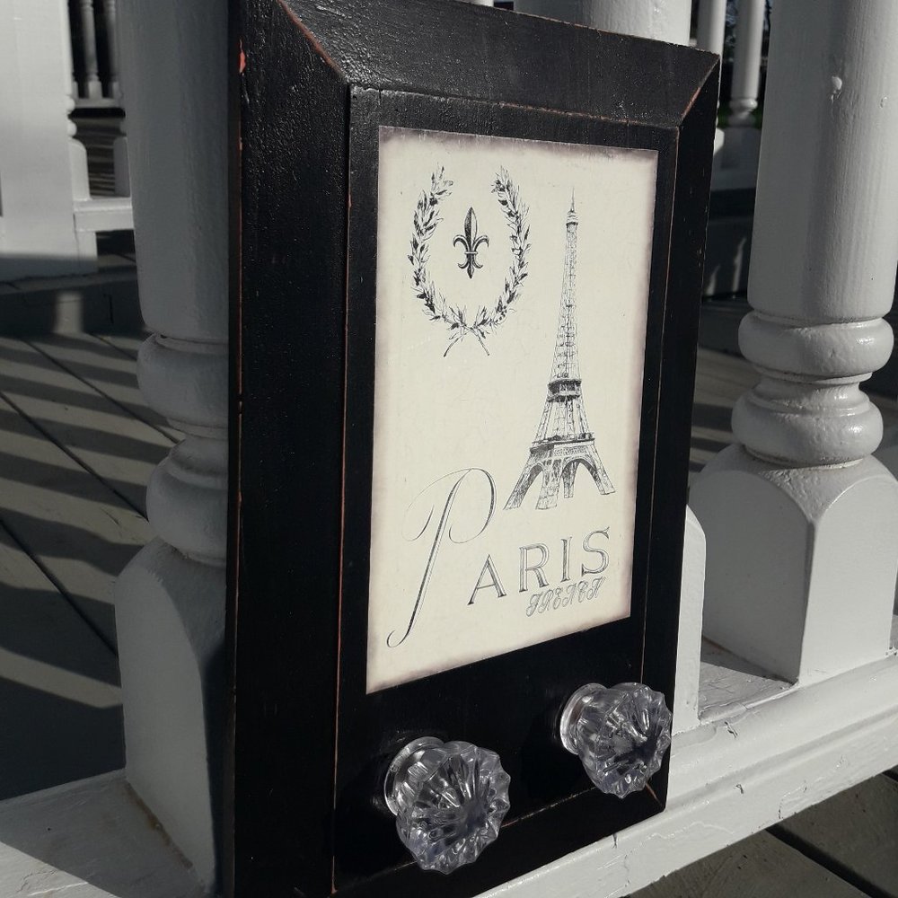 Crystal Door Knob Coat Rack Eiffel Tower Paris Theme Wall Hanging Hooks Jewelry - Picture 6 of 12
